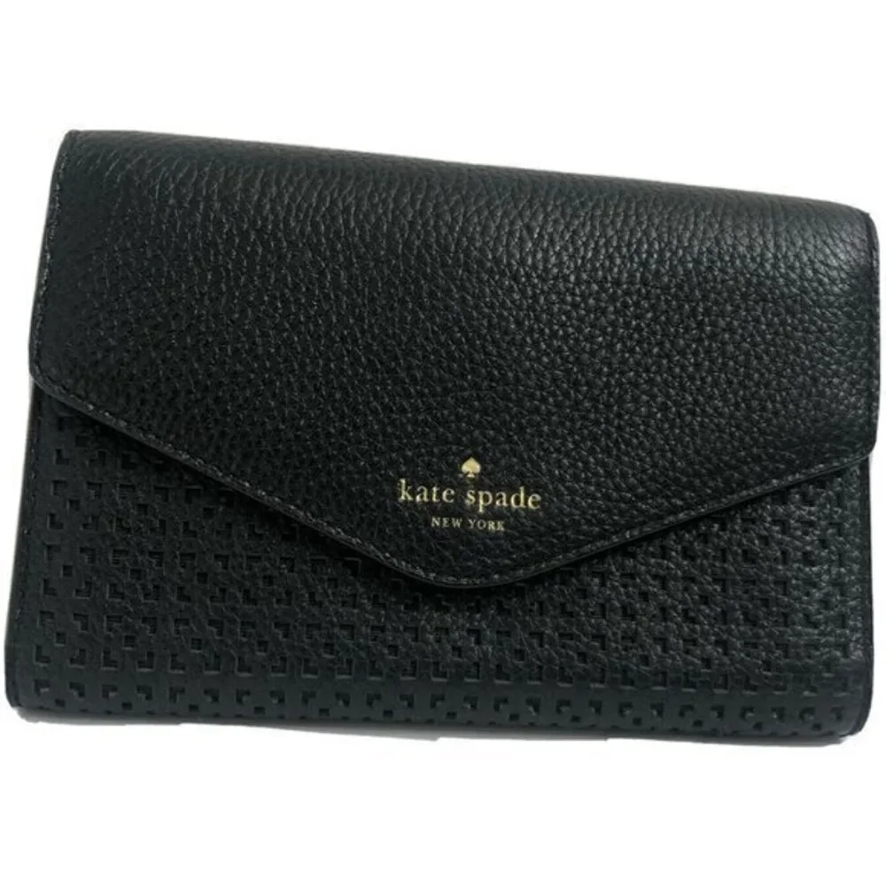 Kate Spade handbag leather Wristlet Black Leather Phone Wallet Clutch Organizer